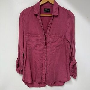 Cotton On Women's Button Down Long‎ Sleeve Mauve Blouse Size XS